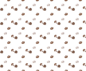 Brown champignon mushroom as seamless pattern background