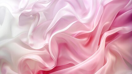 Obraz premium Abstract image featuring soft pink and white flowing layers, creating a gentle and elegant visual effect. wide angle lens