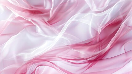 Obraz premium Abstract image featuring soft pink and white flowing layers, creating a gentle and elegant visual effect. wide angle lens