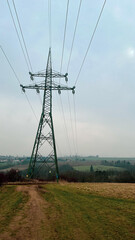 power lines in the field