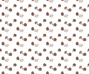 Brown champignon mushroom as seamless pattern background ep04