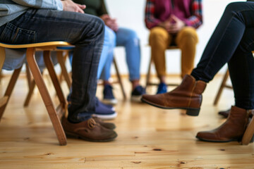 Fototapeta premium drug addiction support meeting amongst group of users 