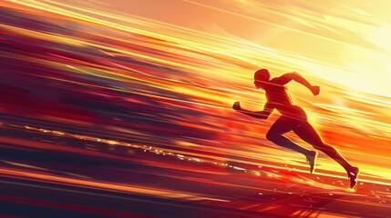 silhouette of running person