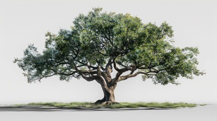 Green oak tree isolated on transparent background
