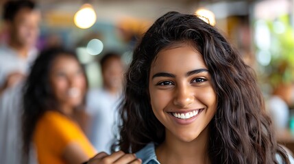 Radiant Smile - Joyful Asian Woman Enjoying Conversation