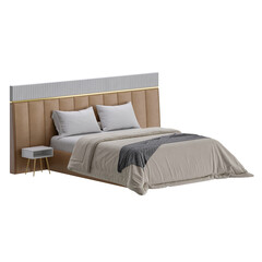 Obraz premium A bed, colorful design, bed, no background, different design, png, white background, isolated, abstract, 3d model.