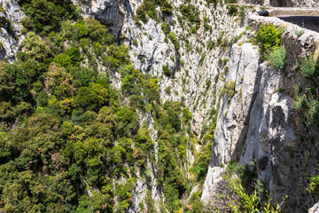 Impressive view of the Galamus gorges in France.