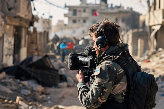 correspondent in war zone 