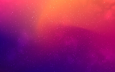 Nebula background. Bright outer space. Color starry universe. Orange stardust texture. Deep space with constellations. Glowing galaxy with stars. Vector illustration.