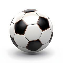 Fu&szlig;ball Abbildung - Klassischer Fu&szlig;ball - Fu&szlig;ball vor wei&szlig;em Hintergrund - Ai-Ki generiert