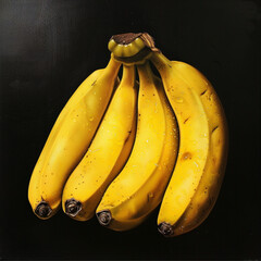 Banana on a black background