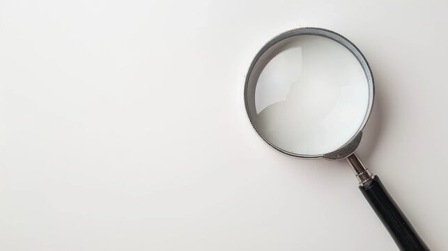Magnifying glass searching concept on white background