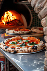 A pizza oven, stone oven