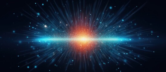 Obraz premium Abstract Cosmic Burst with Blue and Orange Hues