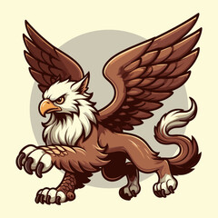 A cartoon Griffin mascot logo illustration