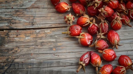 Dried rosehip berries for design interior and health