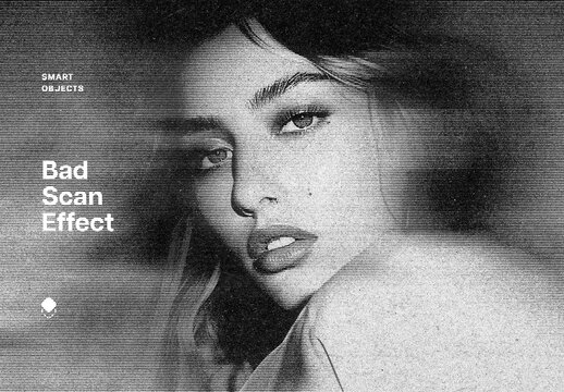 Bad Smudged Scan Photo Effect Mockup