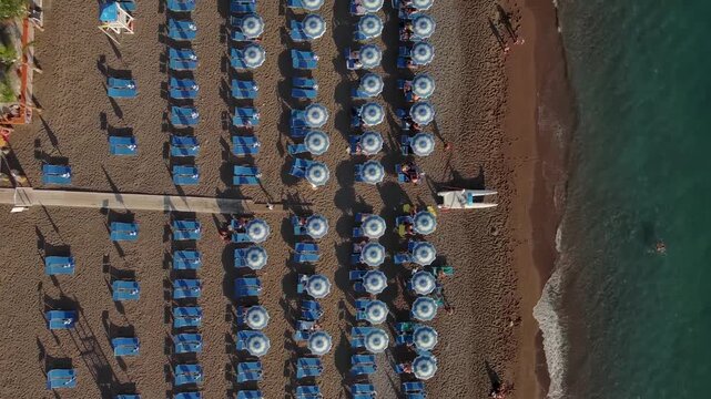 Aerial skyline view of Positano in Southern Italy Amalfi coast