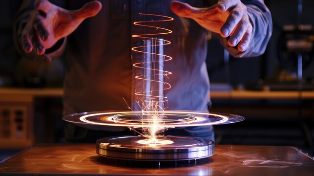 Demonstration of Faraday's law with electromagnetic induction and spinning coil