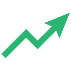 Growing business green arrow on white. Profit arow Vector illustration.Business concept, growing chart. Concept of sales symbol icon with arrow moving up. Economic Arrow With Growing Trend