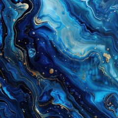 Fototapeta premium 9. Fluid dark blue and cyan paint with metallic sheen, abstract art, sophisticated and elegant