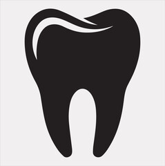 Tooth vector silhouette on a white background