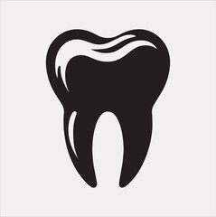 Tooth vector silhouette on a white background