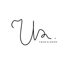 Us Initial signature logo vector design