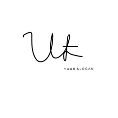 Ut Initial signature logo vector design