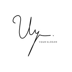 Uy Initial signature logo vector design