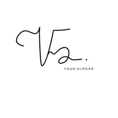 Vz Initial signature logo vector design