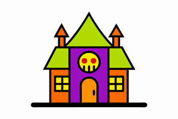  Halloween House Vector Line Art