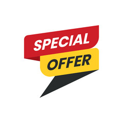 Special offer seasonal discount price tag red and black vector Banner template 