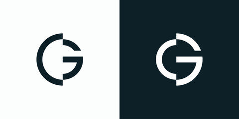 Vector logo design for the initials G in the shape of a broken circle in a modern, simple, clean and abstract style.