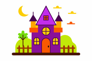  Halloween House Vector Line Art