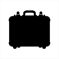 Suitcase silhouette on white background. Suitcase icon vector sign illustration design.