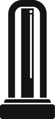 Fototapeta premium Uv lamp icon emitting sterilizing rays, a symbol of ultraviolet light disinfection