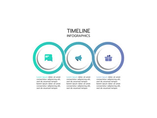 Vector infographic thin line design with marketing icons. Business concept with 3 options, steps or processes.