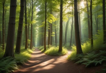 Naklejka premium morning in the forest