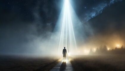 silhouette of a person in the night