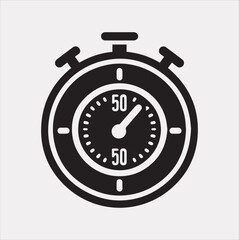 timer vector silhouette on a white background