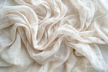 Fototapeta premium Raw Cotton Muslin Fibers: A Close-Up of Rustic, Natural Textures