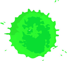 Bright Green Ink spot. Juicy Green Ink for Holi festival of colors