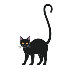 Mysterious Cat Silhouette - Dark and Elegant Vector Art