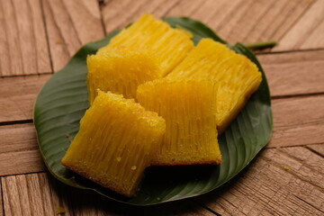 Bika Ambon is a traditional cake from Medan, Indonesia. This cake is made from ingredients such as tapioca flour, eggs, sugar, and coconut milk. Indonesian food.