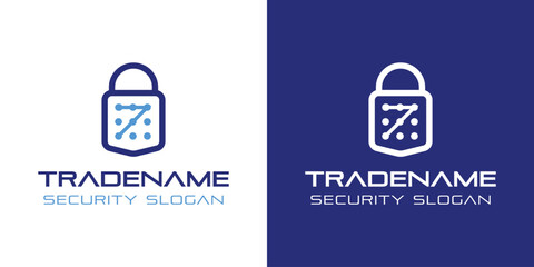 Number 7 Smart Lock Logo, Perfect for Digital Padlock and Residential Security Services