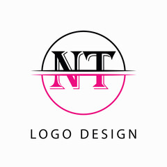 Letter Logo Design with Black and White Color and Swoosh
