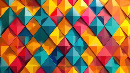 Fototapeta premium Abstract geometric pattern in vibrant colors, serving as a backdrop for data analytics themes. S