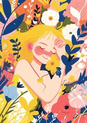 Happy Women's Day March 8. Cute cards and posters for the spring holiday.