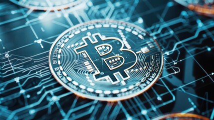 Cryptocurrency ecosystem, holographic interactions, decentralized finance, hightech background